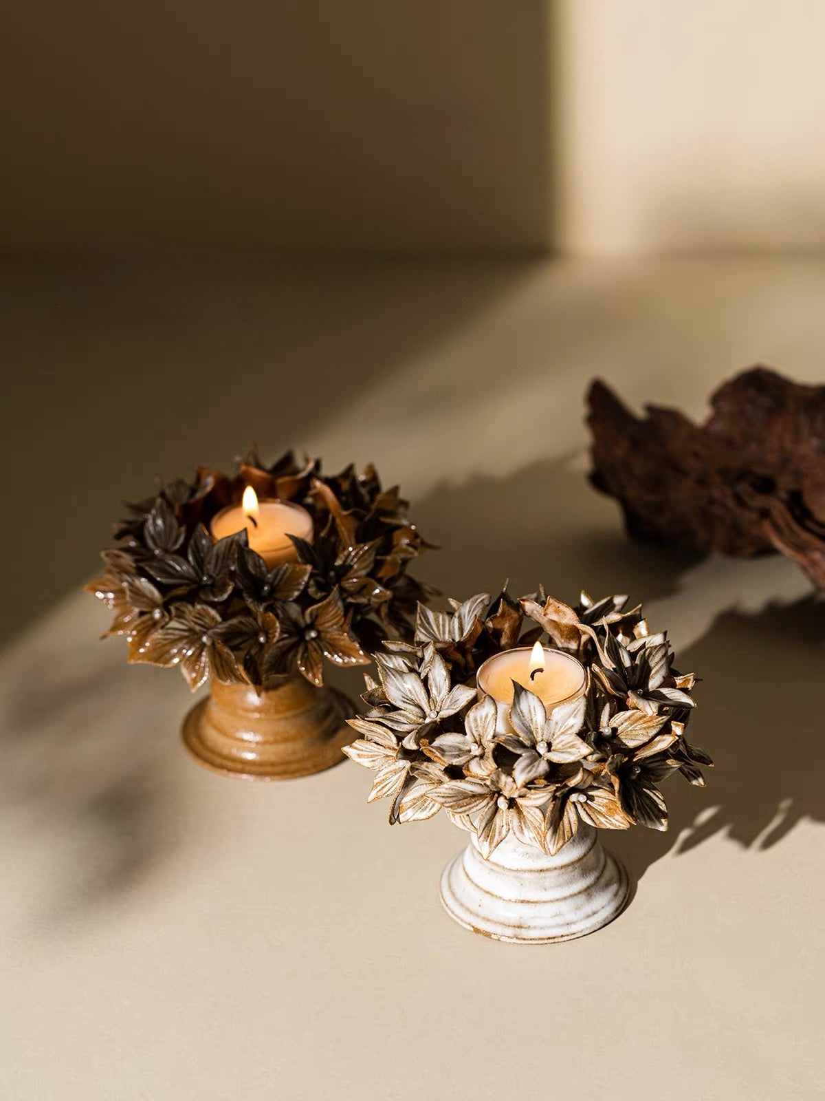 Garden in Bloom Ceramic Candle Holder