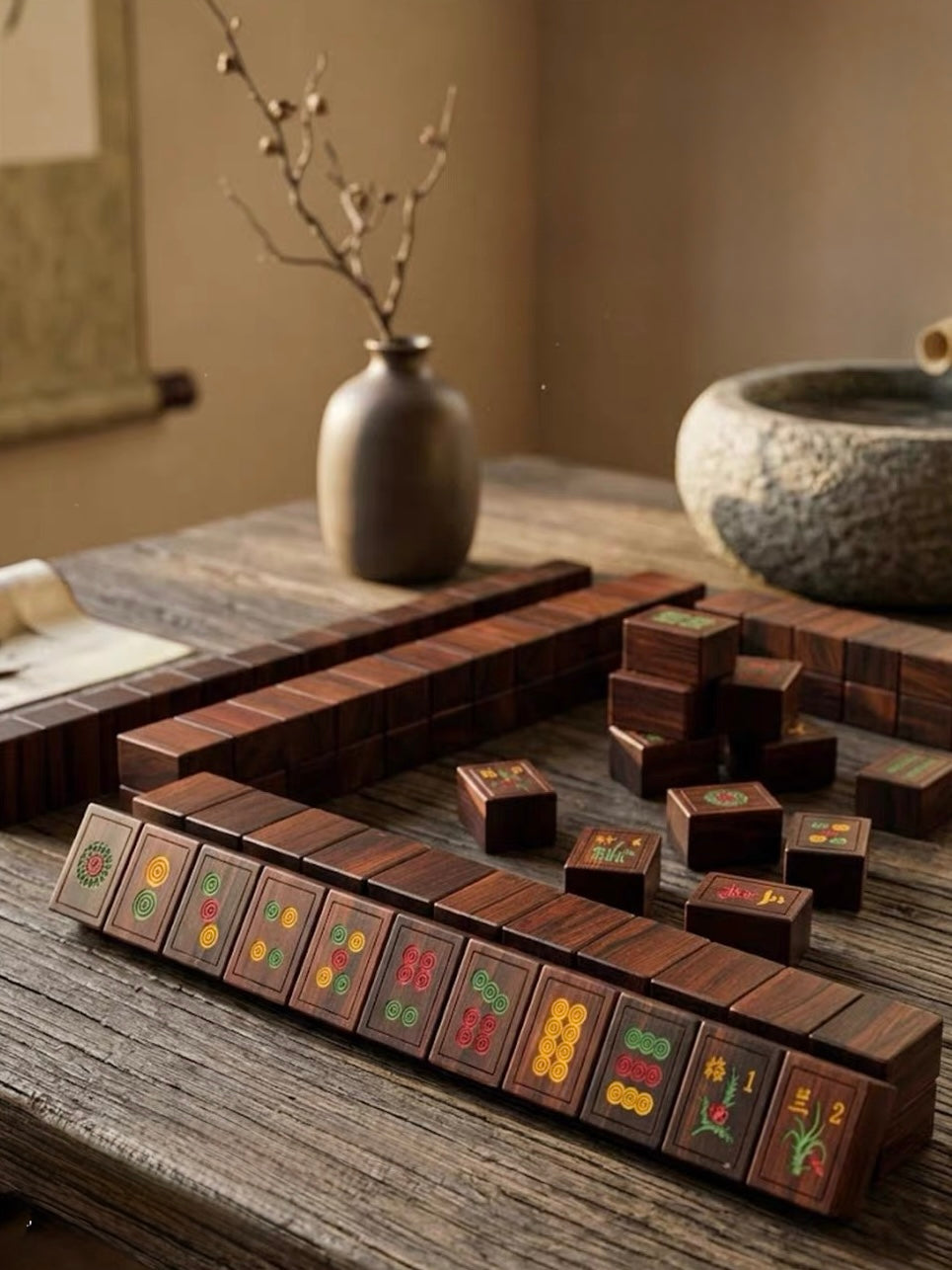 Heritage Mahjong Set in Hong Suanzhi Wood Case