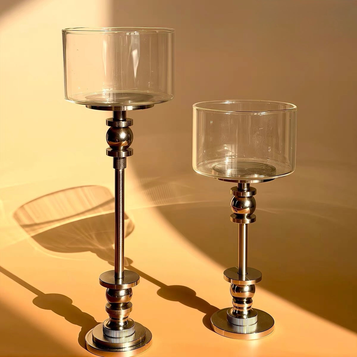 Lumen Glass and Metal Candle Holder
