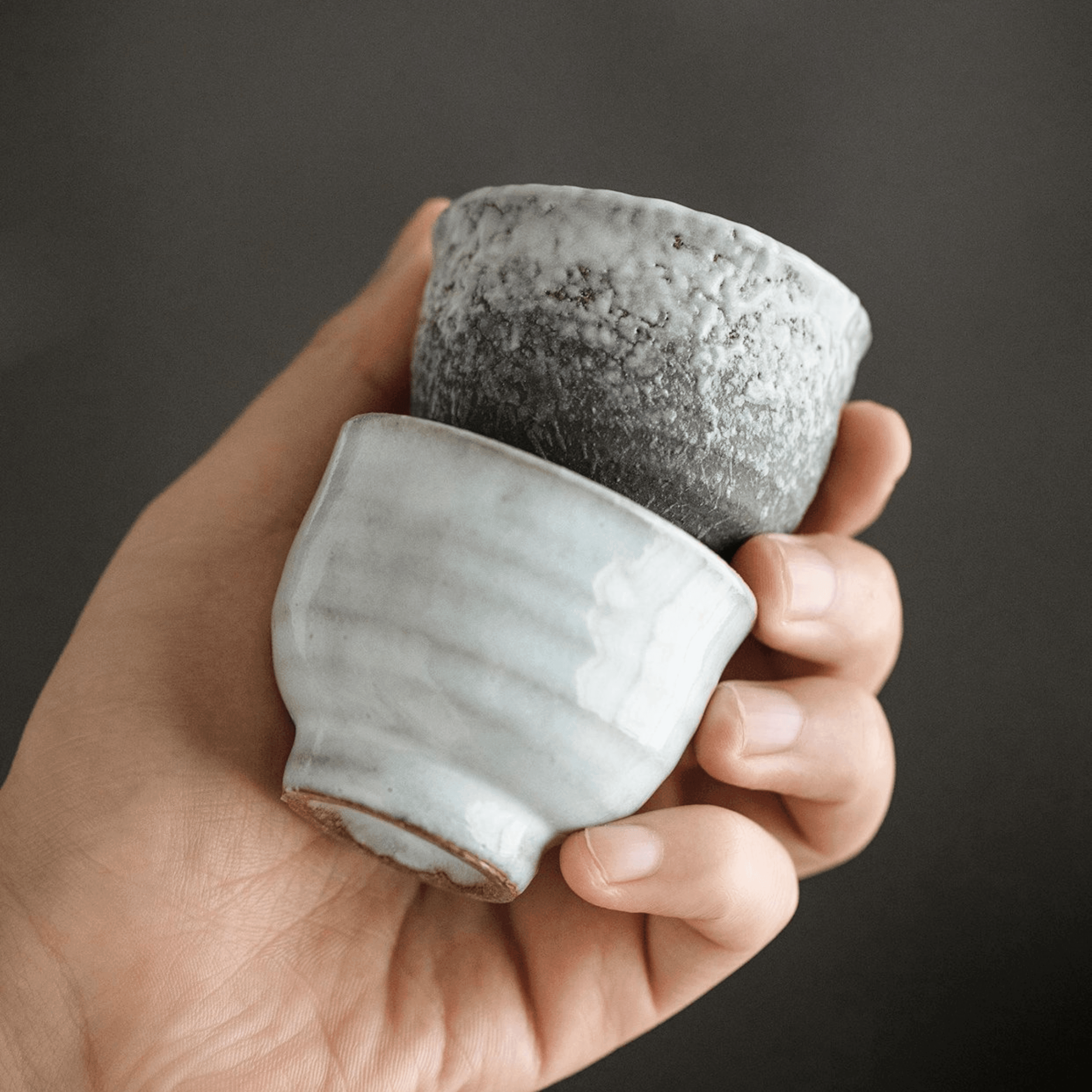 Japanese Handcrafted Sandy Textured Banko Ware Tea Cup Set – Earthy Elegance for Your Tea Ritual