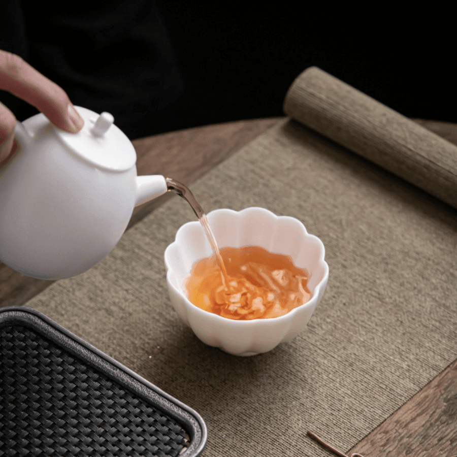 Handcrafted Ceramic Tea Cup & Mini Plate Set with Embedded Rose – Artistry in Bloom