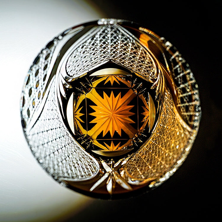 Edo Kiriko Handcrafted Spade Serenity Whisky Glass – A Symbol of Peace in Crystal