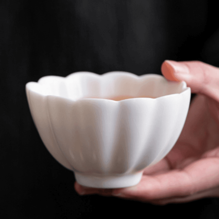 Handcrafted Ceramic Tea Cup & Mini Plate Set with Embedded Rose – Artistry in Bloom