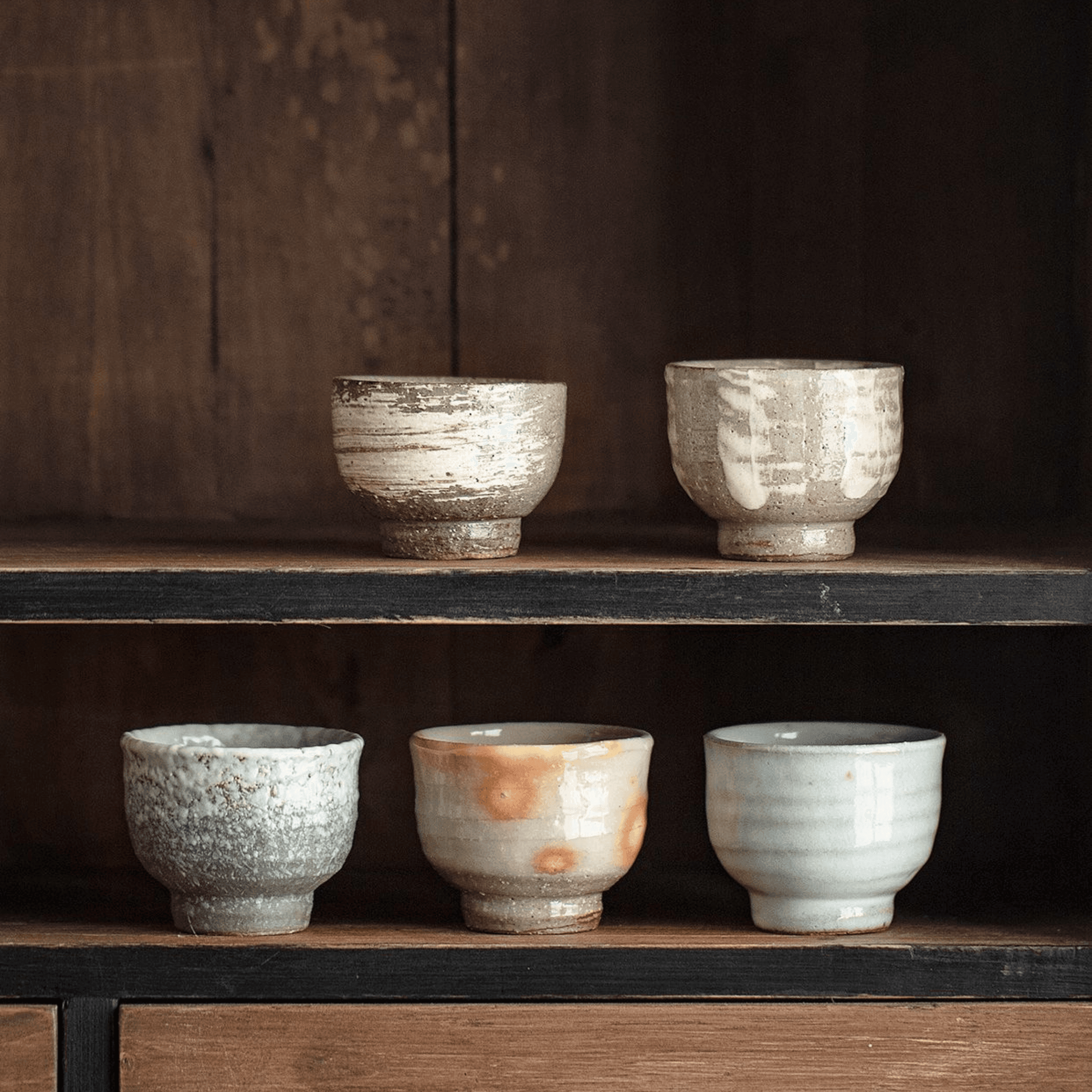Japanese Handcrafted Sandy Textured Banko Ware Tea Cup Set – Earthy Elegance for Your Tea Ritual
