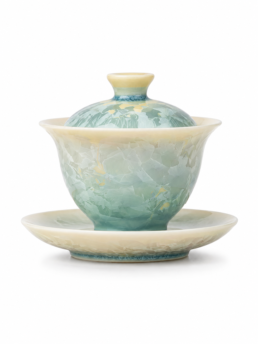 Elegant Crystalline Glaze Gaiwan Tea Set