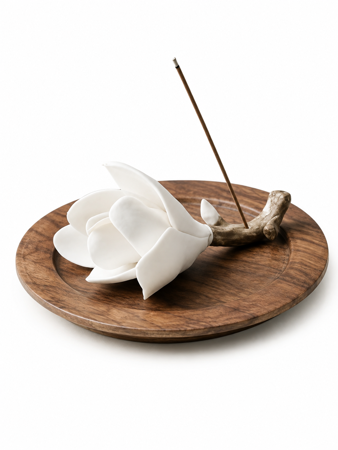 Handcrafted Magnolia Porcelain Incense Holder