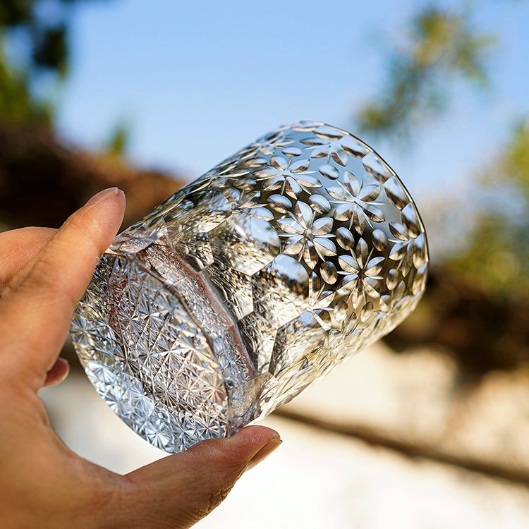 Edo Kiriko Handcrafted Royal Blossom Whisky Glass – A Timeless Ode to Opulence