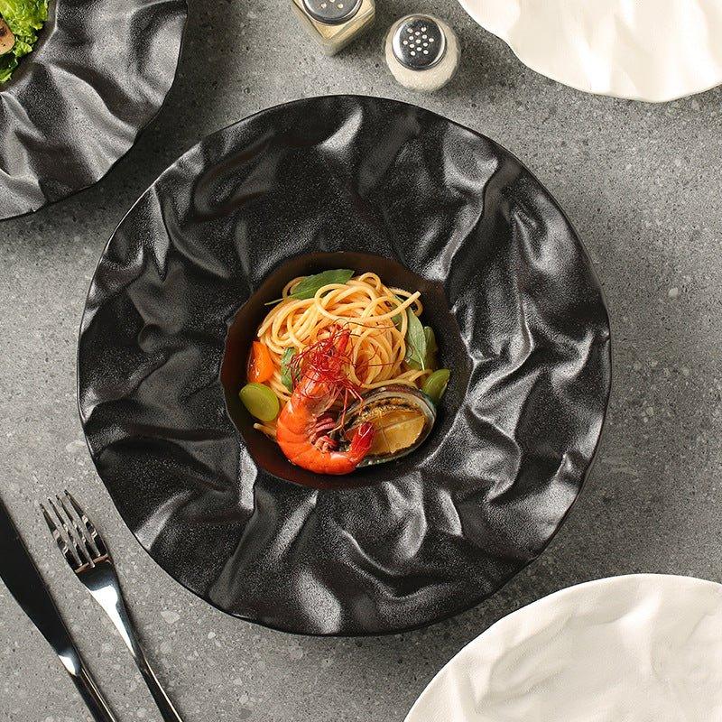 Ceramic Crumble Serving Plates Set of Two – Rustic Charm for Your Sweet Treats