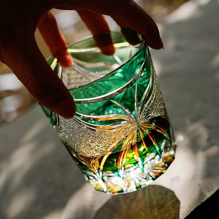 Edo Kiriko Handcrafted Lepidoptera Whisky Glass – A Flutter of Elegance in Crystal