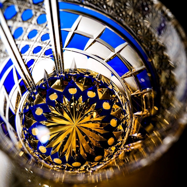 Edo Kiriko Handcrafted Sapphire Motif Whisky Glass – A Deep Dive into Luminous Elegance