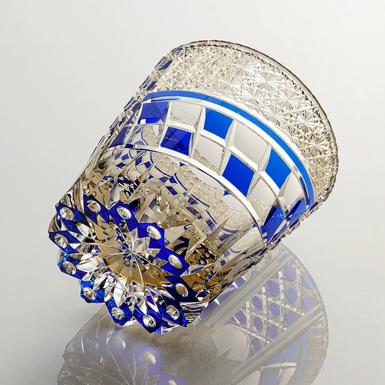 Edo Kiriko Handcrafted Sapphire Motif Whisky Glass – A Deep Dive into Luminous Elegance