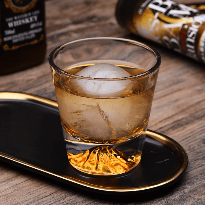 Handcrafted Edo Kiriko Mount Fuji Whisky Glass Set
