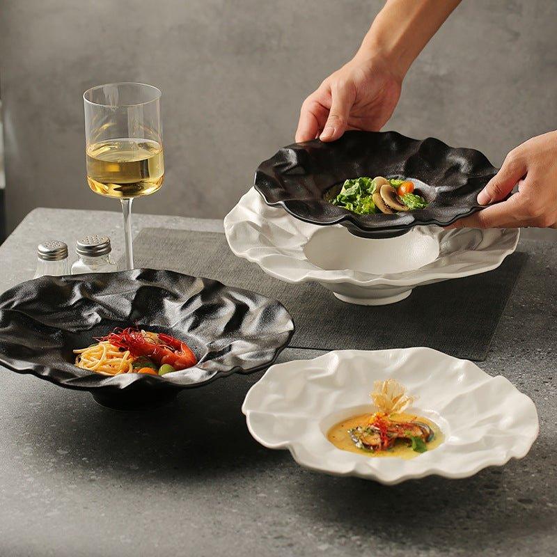 Ceramic Crumble Serving Plates Set of Two – Rustic Charm for Your Sweet Treats
