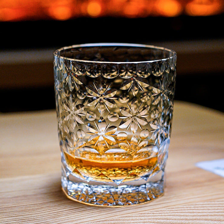 Edo Kiriko Handcrafted Royal Blossom Whisky Glass – A Timeless Ode to Opulence