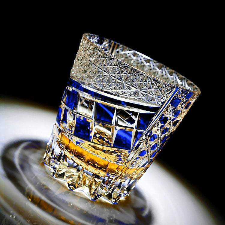 Edo Kiriko Handcrafted Sapphire Motif Whisky Glass – A Deep Dive into Luminous Elegance