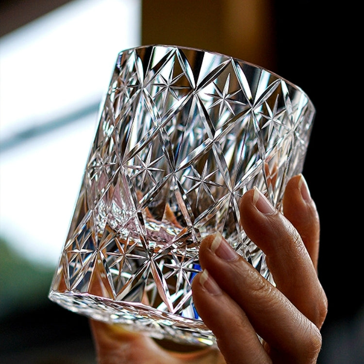 Edo Kiriko Handcrafted Celestial Whisky Glass – A Cosmos Reflected in Crystal