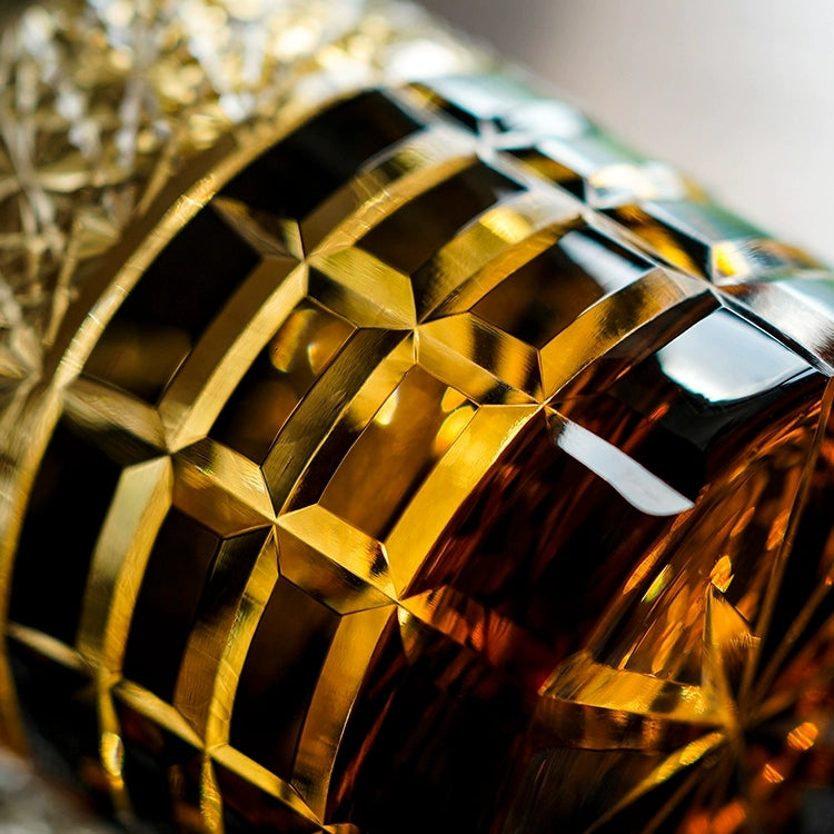 Edo Kiriko Handcrafted Diamond Amber Whisky Glass – A Jewel of Japanese Craftsmanship
