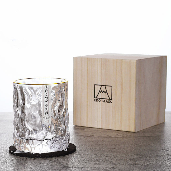 Edo Kiriko Handcrafted "Glacier" Whisky Glasses – A Pristine Landscape in Crystal