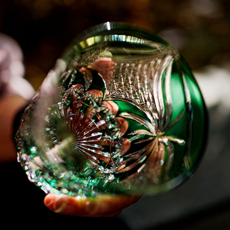 Edo Kiriko Handcrafted Lepidoptera Whisky Glass – A Flutter of Elegance in Crystal