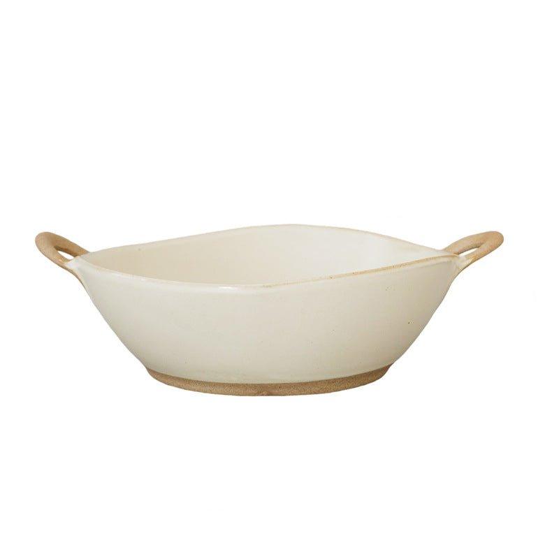 Handcrafted Japanese Ceramic Bowl with Handles – Rustic Charm for Every Meal