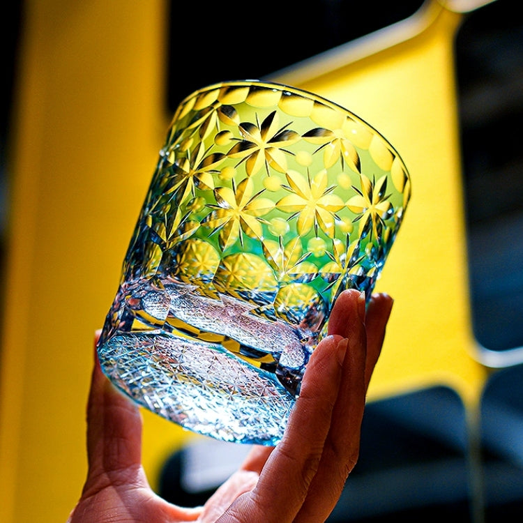 Edo Kiriko Handcrafted Sakura Snow Whisky Glass – A Transient Dream in Crystal