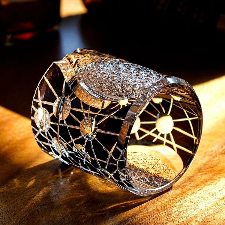 Edo Kiriko Handcrafted Night Jewel Whisky Glass – A Glimmer of Midnight Majesty