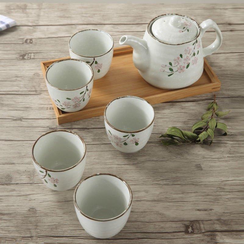 Japanese Handcrafted Ceramic Glazed Sakura Tea Gift Set – A Blossom of Elegance