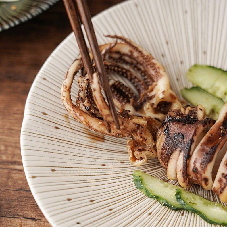 Japanese Mino Ware Wrinkled Plates | Handcrafted Ceramic
