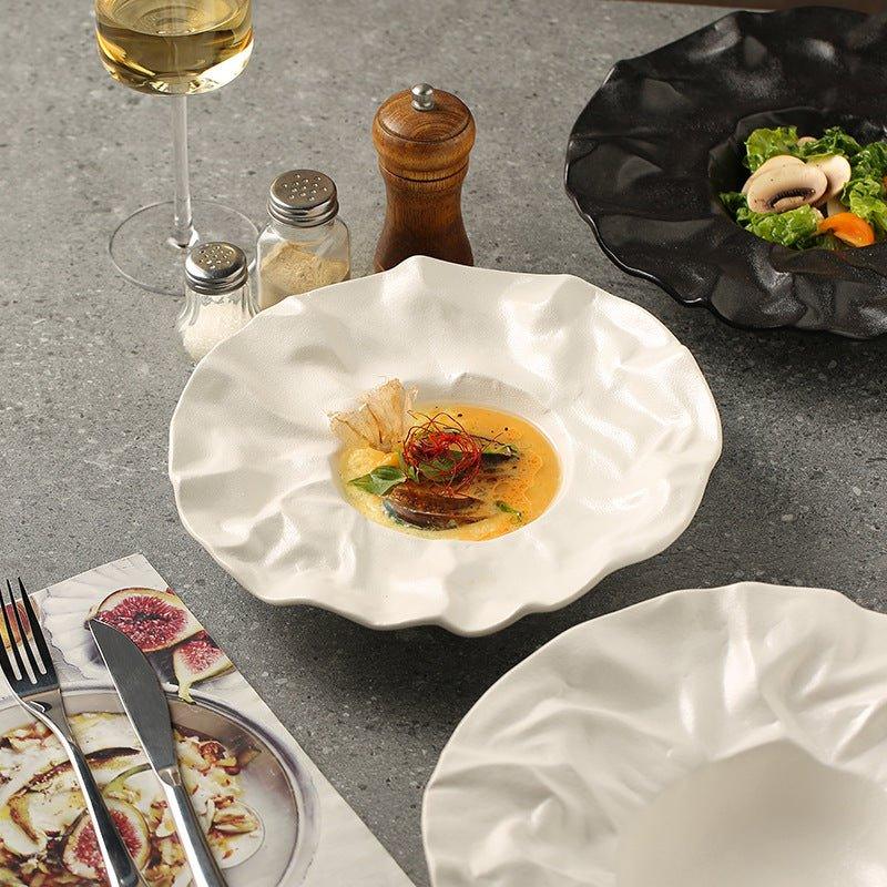 Ceramic Crumble Serving Plates Set of Two – Rustic Charm for Your Sweet Treats