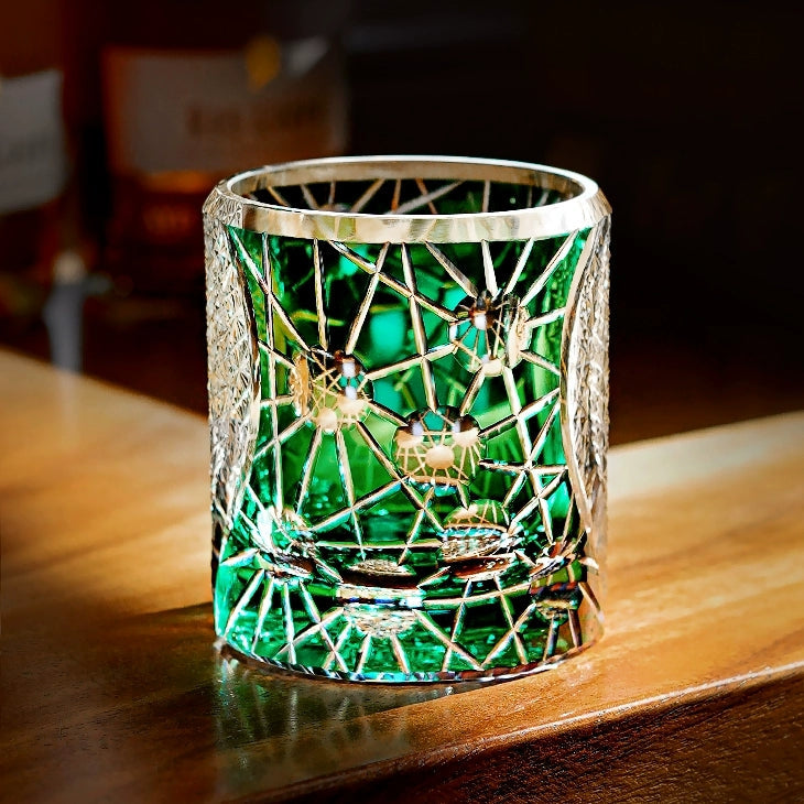 Edo Kiriko Handcrafted Night Jewel Whisky Glass – A Glimmer of Midnight Majesty