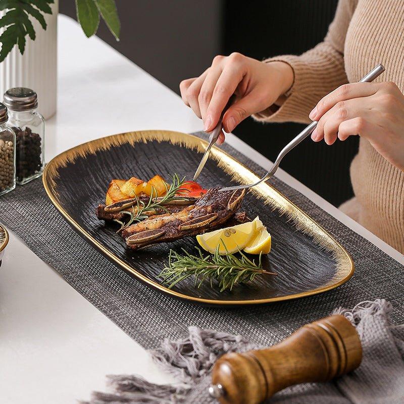 Matte Ceramic Rectangular Serving Plates – Modern Simplicity for Stylish Presentations