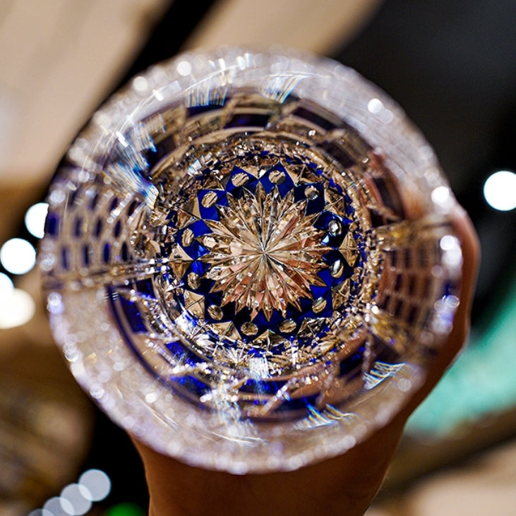 Edo Kiriko Handcrafted Sapphire Motif Whisky Glass – A Deep Dive into Luminous Elegance