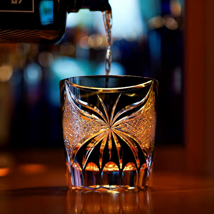 Edo Kiriko Handcrafted Lepidoptera Whisky Glass – A Flutter of Elegance in Crystal