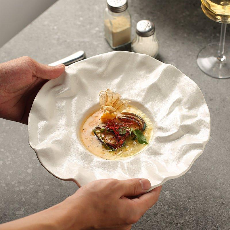Ceramic Crumble Serving Plates Set of Two – Rustic Charm for Your Sweet Treats