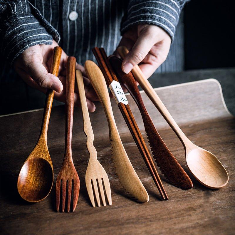 Japanese Plain Style Wooden Utensil Set – Simple Elegance for Every Meal