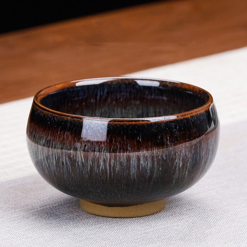 Handcrafted Ceramic Gloss-Glazed Chinese Kung-Fu Tea Cup Gift Set (5 cups)
