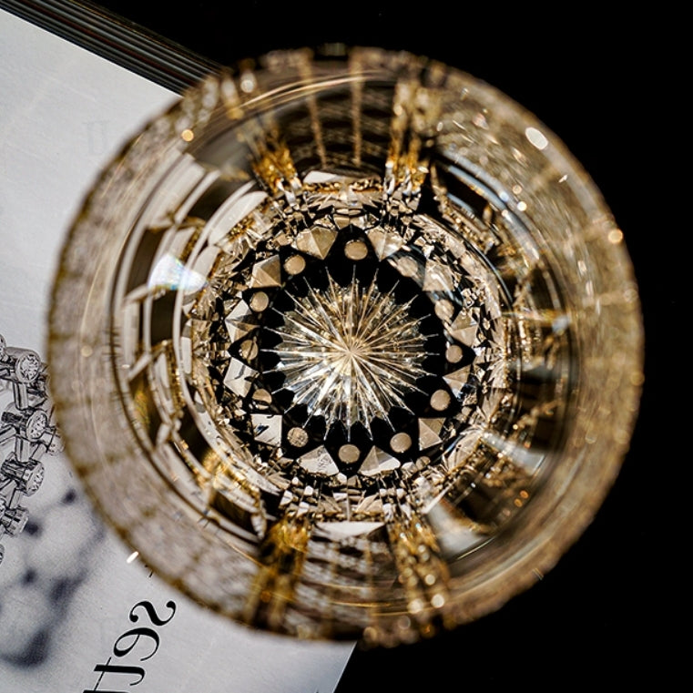 Edo Kiriko Handcrafted Midnight Motif Whisky Glass – An Enigma Etched in Darkness