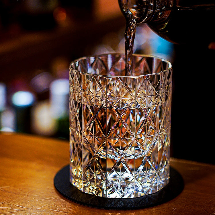 Edo Kiriko Handcrafted Celestial Whisky Glass – A Cosmos Reflected in Crystal