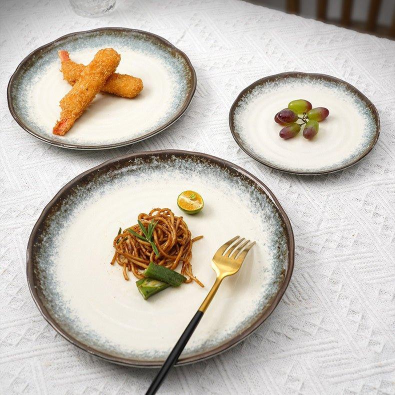 Japanese Mino Ware Handcrafted Kiln-Altered Ceramic Plates – Where Fire and Earth Create Art