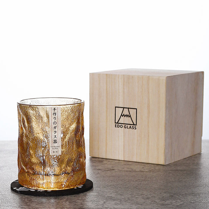Edo Kiriko Handcrafted "Glacier" Whisky Glasses – A Pristine Landscape in Crystal