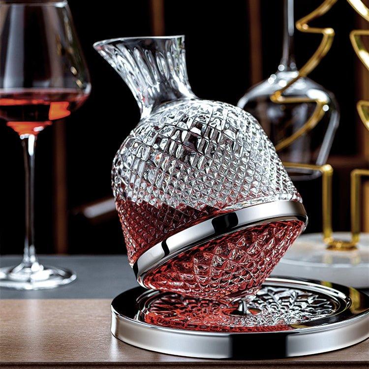 Luxury 360° Rotating Crystal Hand-Blown Wine Decanter – Elevate Every Pour
