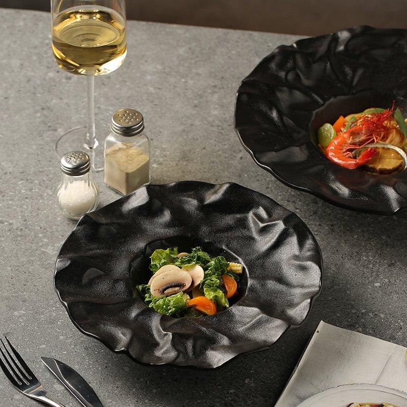 Ceramic Crumble Serving Plates Set of Two – Rustic Charm for Your Sweet Treats