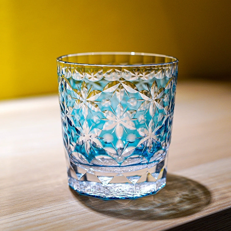 Edo Kiriko Handcrafted Sakura Snow Whisky Glass – A Transient Dream in Crystal