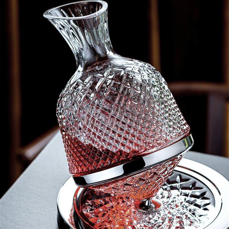 Luxury 360° Rotating Crystal Hand-Blown Wine Decanter – Elevate Every Pour
