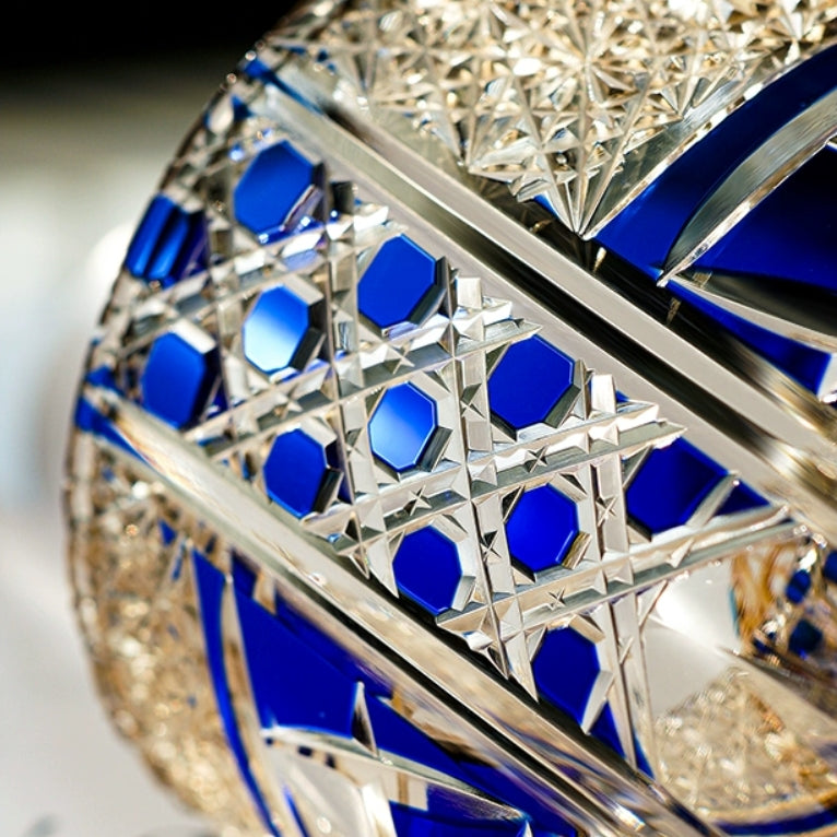 Edo Kiriko Handcrafted Sapphire Motif Whisky Glass – A Deep Dive into Luminous Elegance