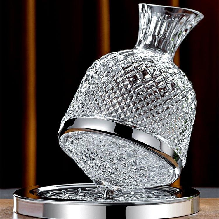 Luxury 360° Rotating Crystal Hand-Blown Wine Decanter – Elevate Every Pour