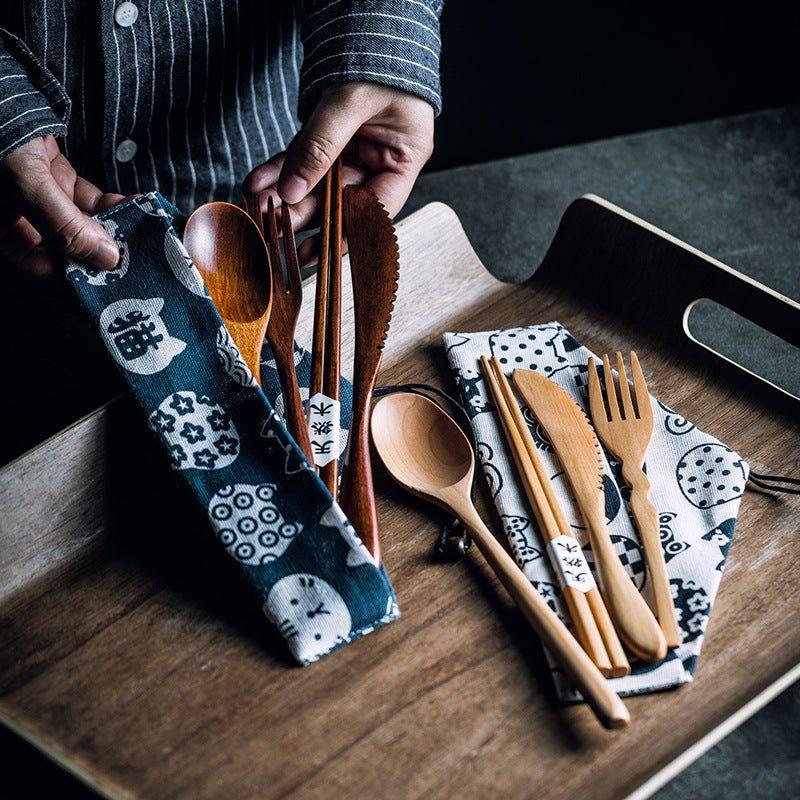 Japanese Plain Style Wooden Utensil Set – Simple Elegance for Every Meal