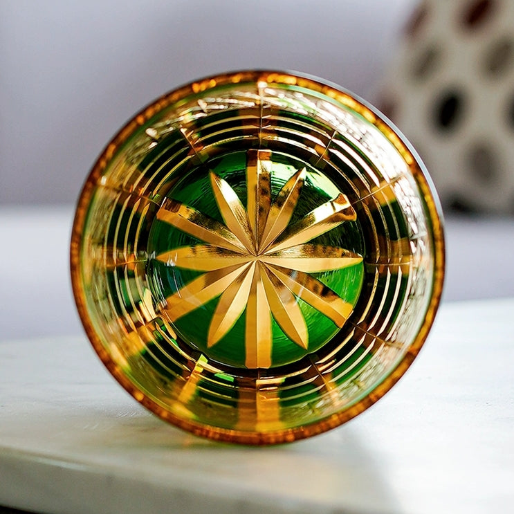 Edo Kiriko Handcrafted Diamond Amber Whisky Glass – A Jewel of Japanese Craftsmanship