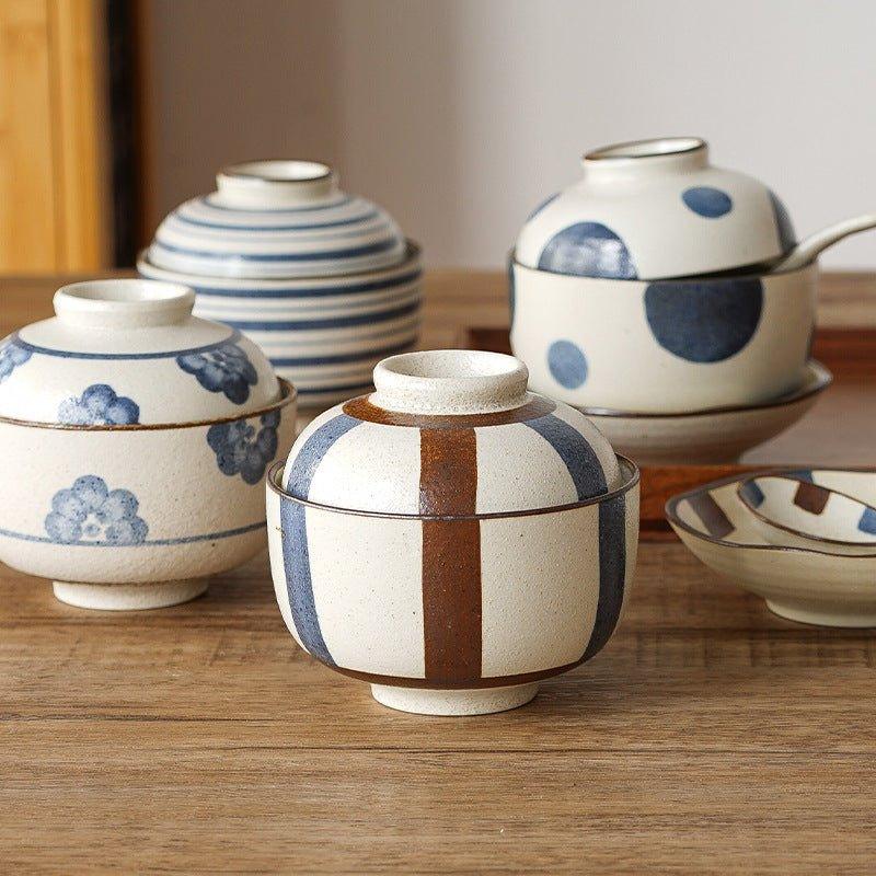 Japanese Handcrafted Ceramic Rounded Bowl With Lid