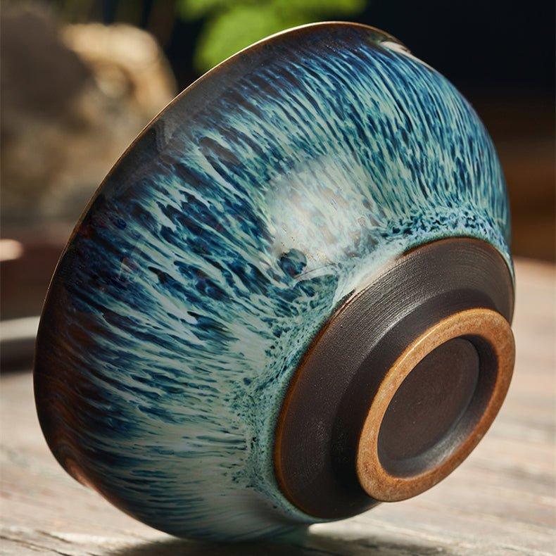 Japanese Gloss Glazed Blue Ceramic Tea Cups – Serene Hues for Your Tea Ritual